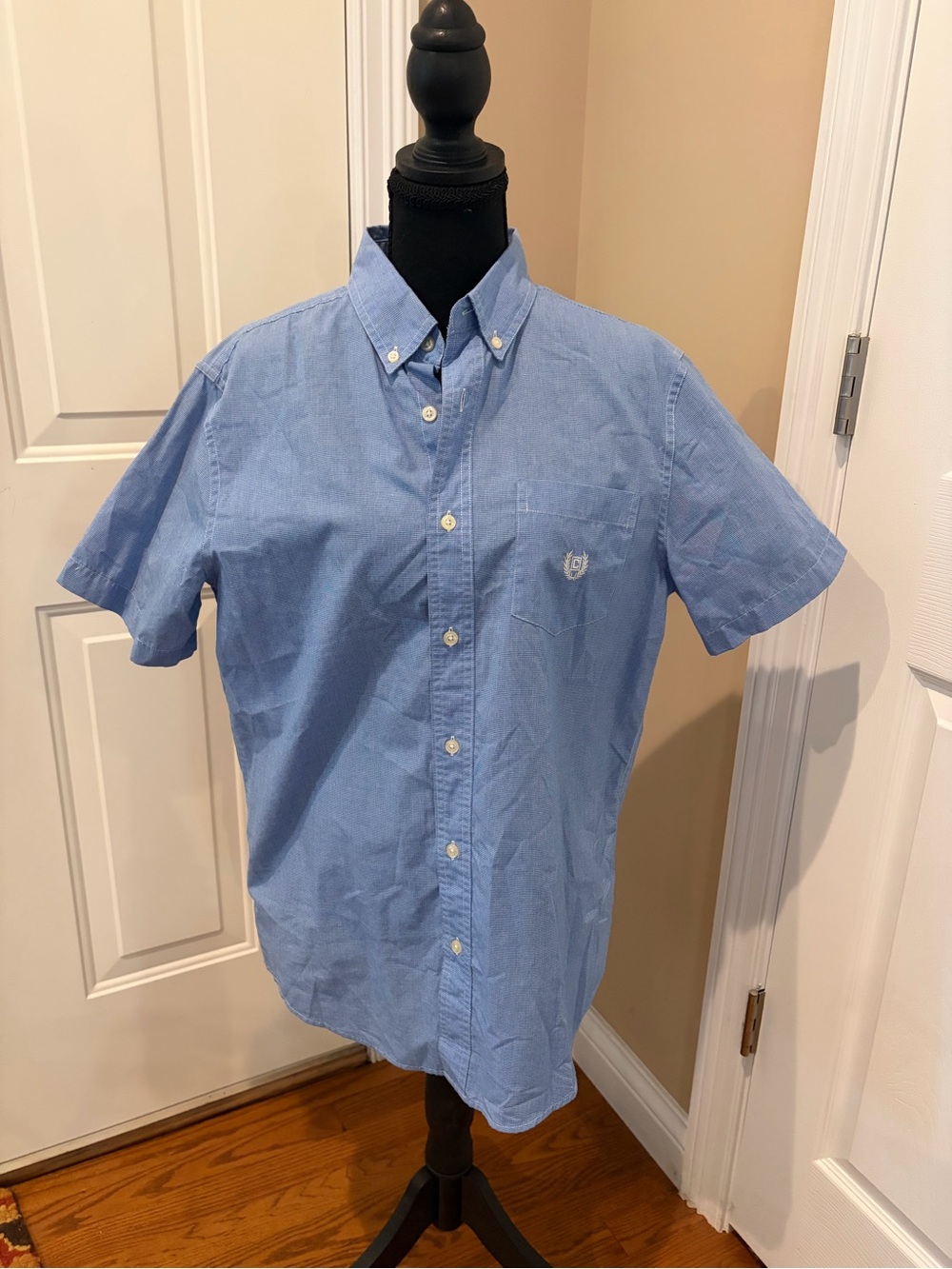 Chaps Light Blue Short-Sleeve Button-Down Shirt